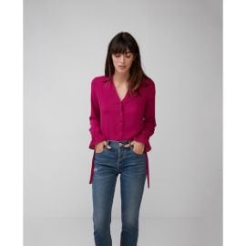 Slim Fit No Pocket Cinched Cuff Portofino Shirt at Express